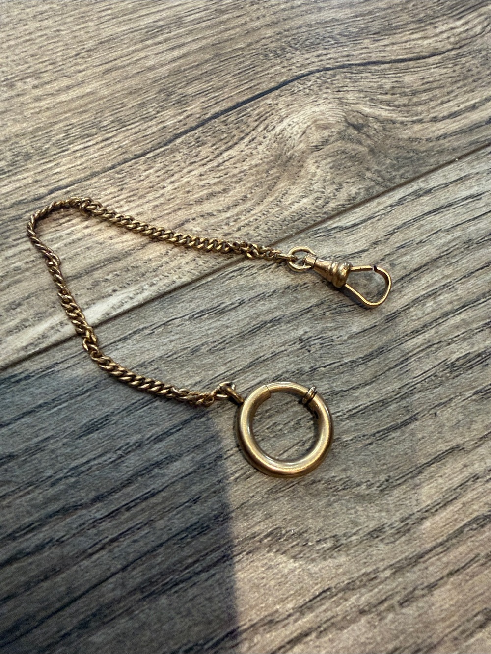 Gold filled Watch Chain with bolt clasp and dog clasp